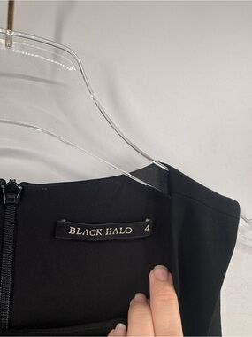 Black Halo black tiered mini dress size 4